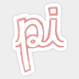 Pi Cursive Greek Letter Sticker